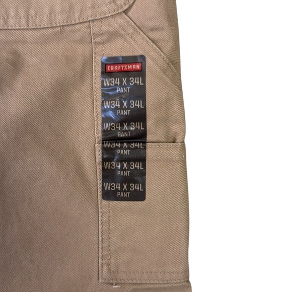 New Sears Craftsmen Duck Dungaree Utility Work Pants Tan Teflon Reinforced 34x33 - Picture 11 of 14